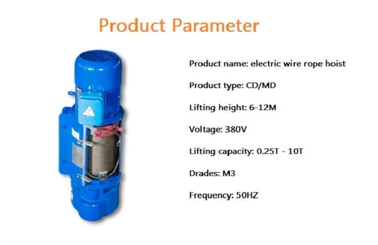 European Hook Model Wire Rope Electric Hoist for Gantry Crane