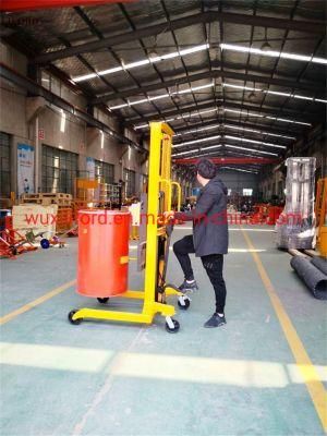 China Manufacturer Manual Hydraulic Drum Lift Stacker 400kg Capacity