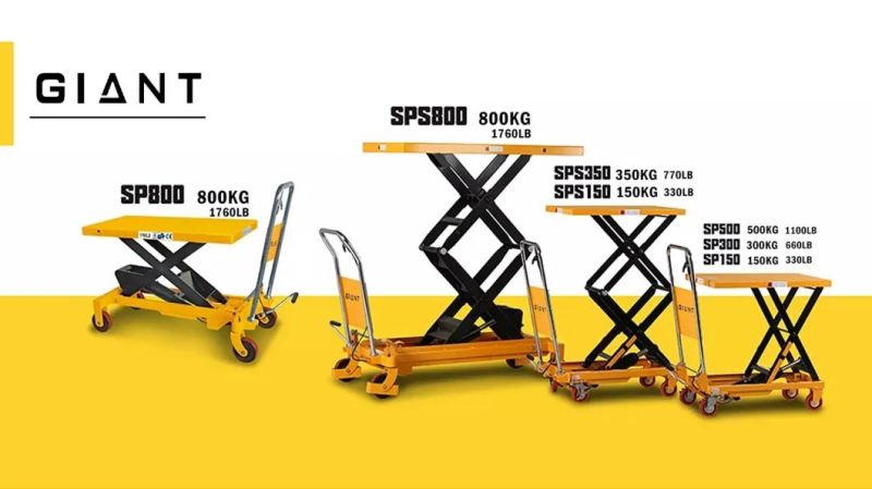 800kg 1760lbs Manual Hydraulic Double Scissors Lift Table (SPS800)