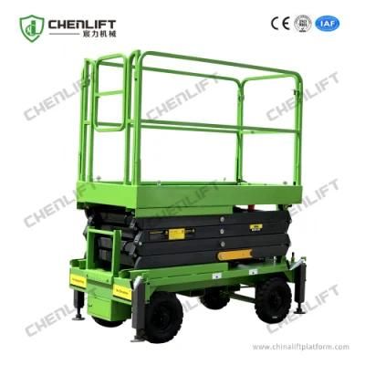 6m Manual Pushing Mobile Scissor Lift with 500kg Loading Capacity