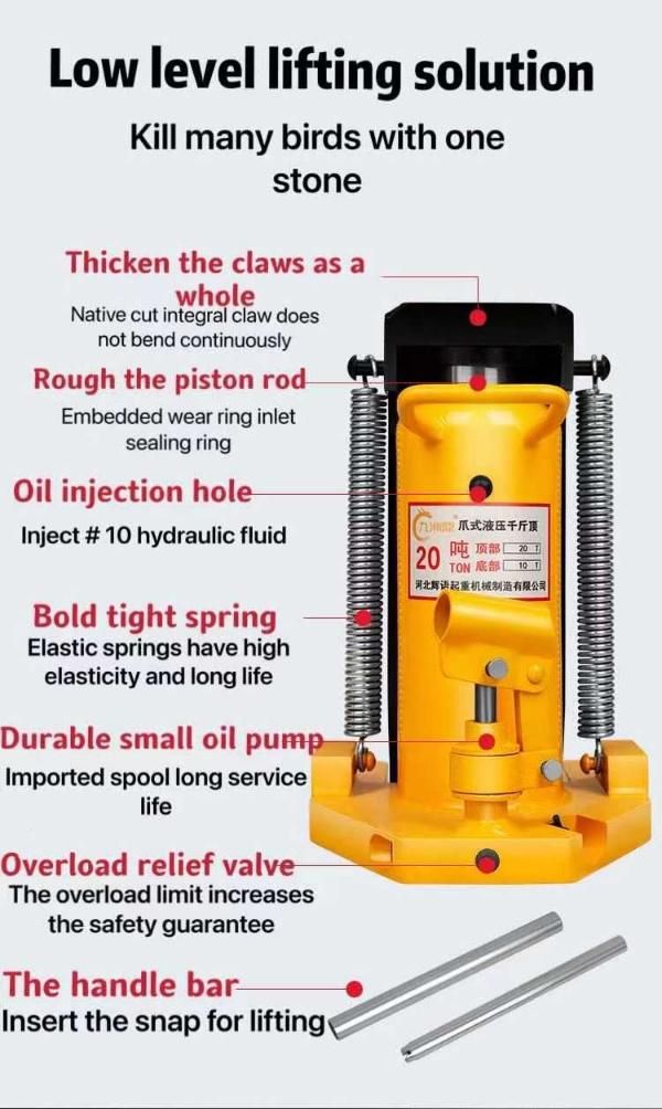 Claw Hydraulic Bottle Jack for Lifting Toe Jack for Crane