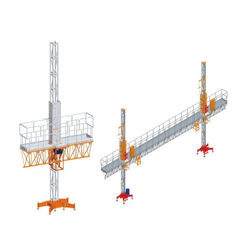 Mast-Climbing Work Platform Construction Lifting Machinery for Exterior Wall Decoration, Glass Curtain Wall Construction, Building Exterior Surface Cleaning