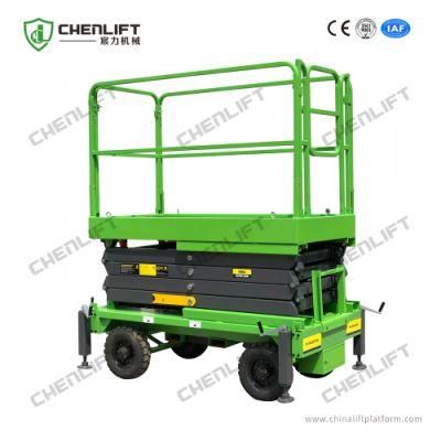 6 Meters 1000kg Manual Pushing Scissor Lift Aerial Work Platform with CE