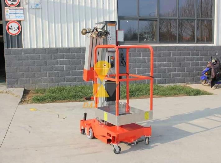 130kg-150kg Single Mast Aluminum Aerial Manlift Working Platform