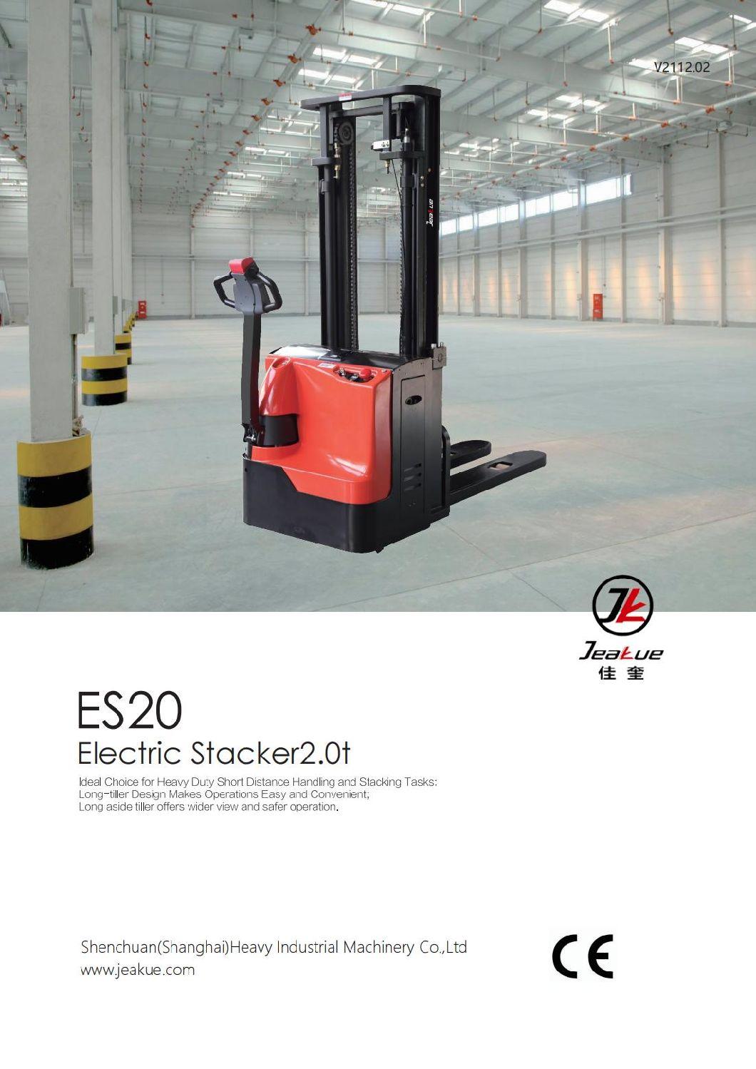 Chinese High Quality 2000kg Battery Stacker Electric Stacker Walking Stacker