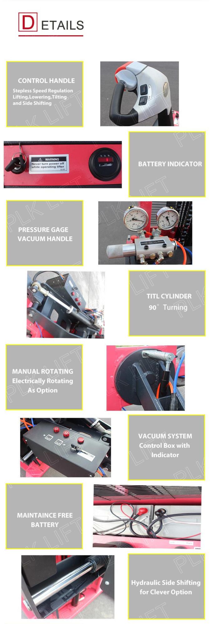 1.5m 200kg Glass Robot in Vacuum Lifter