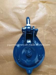 Painted Blue Single Sheave Yarding Block with Shackle 5t