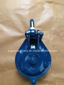 Painted Blue Single Sheave Yarding Block with Shackle 5t
