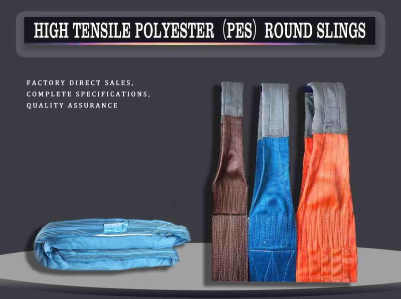 Heavy Duty Round Sling Load Sling with Polyester Fibre Core Max 300t (R7-04)