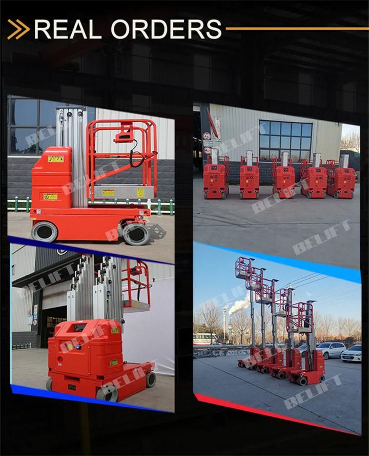 7.5m 9m Self Driven Dual Column Aluminum High Aerial Work Platform Hydraulic Lift