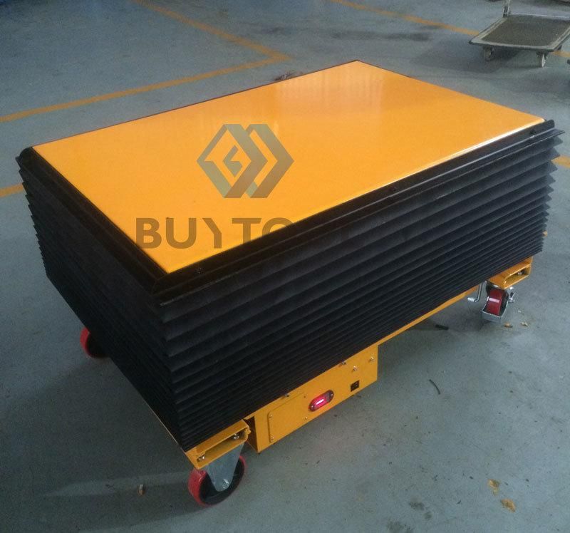 Goods Lift Small Semi Electric Portable Mobile Hydraulic Roller Conveyor Lift Table with Rollers for Warehouse