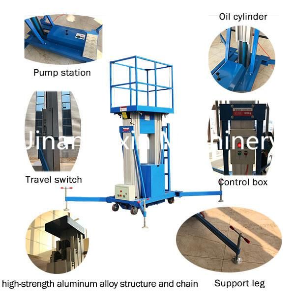 Two Post Aluminum 4 Person Passenger Lift