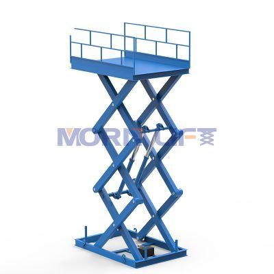 in a Pit Morn Cargo Lifter Fixed Hydraulic Scissor Lift