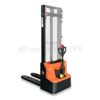1200kg Battery Opearted Walkie Stacker Forklift Electric Pallet Stacker for Sale