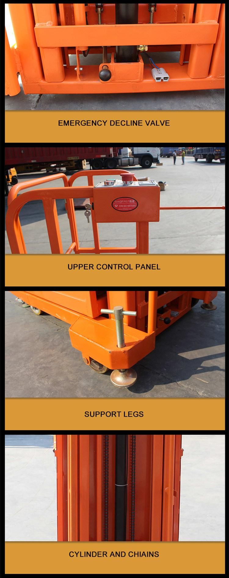 2.7 M-4.5 M Platform Height Load 200 Kg High Quality 6 M Working Height Mini Semi Electric Order Picker