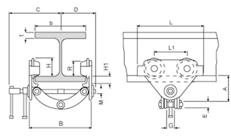 Hand Operated Beam Clamp Lifting Clamps Shackle Type for Construction Use