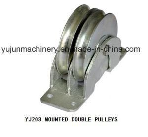Power Coated Mounted Double Sheave Cable Pulley Blocks