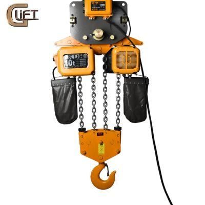 10t China Manufacturer Supply Lifting High Quality Electric Chain Hoist Block Heavy Duty Trolly Hoist (HHBD-II-T 10T)