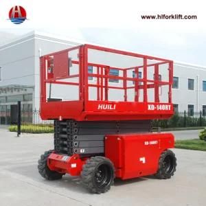 14m 12m Mobile Aerial Work Platform Self Propelled Diesel Scissor Lift