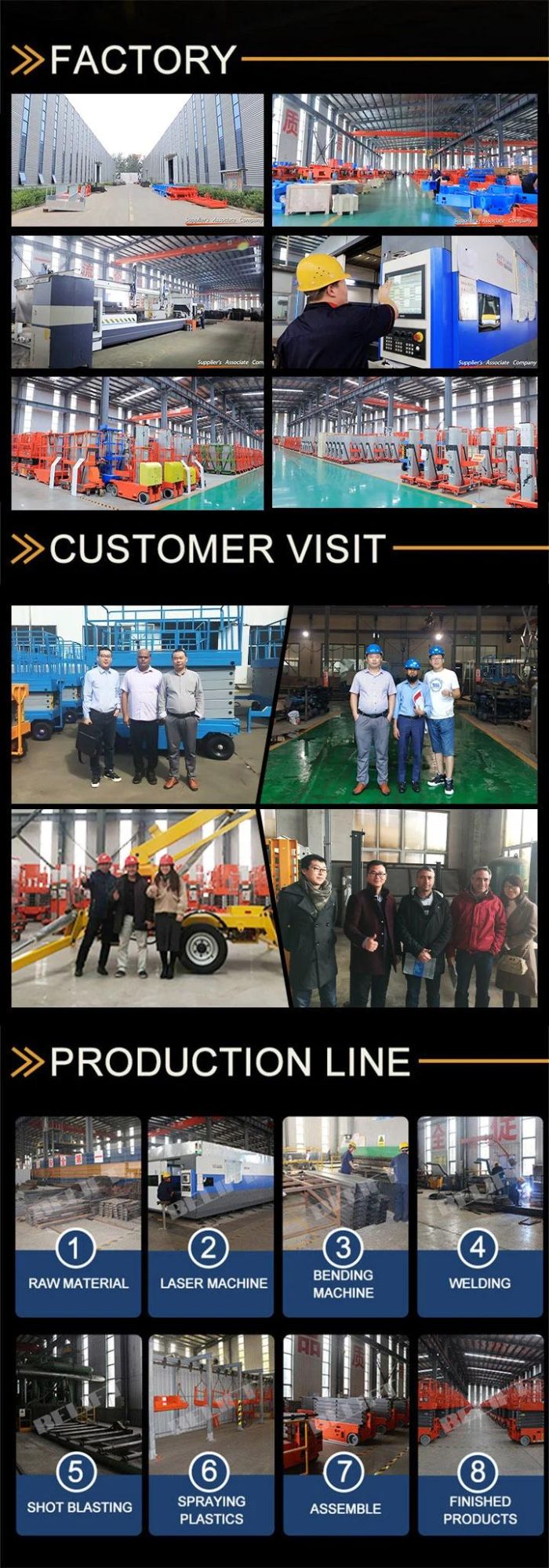 Propelled Walking Hidraulic Lift Warehouse Full Electric Mini Sky Lift