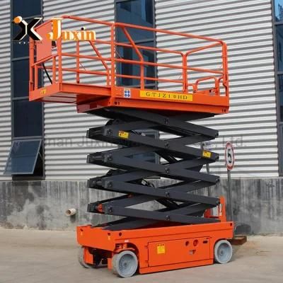 6-14m En280 Approved Battery Charger Hydraulic Electric Self Propelled Automatic Scissor Lift for Sale