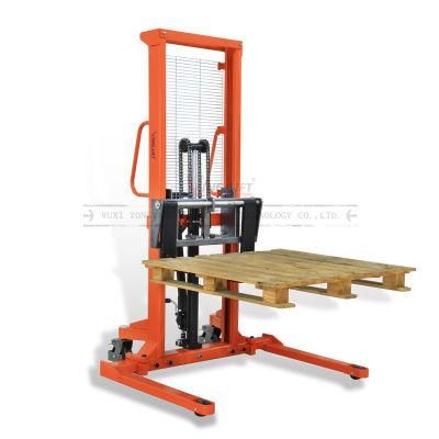 Hydraulic Hand Pallet Forklift Materila Stacker with Adjustable Forks 1000kg Capacity 1500mm Lifting Height
