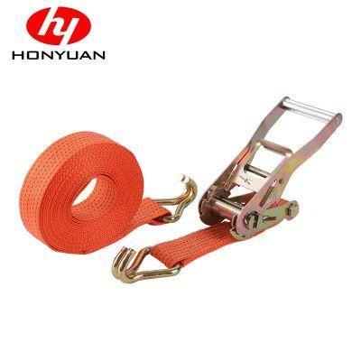 1.5 Inch 35mm 2000 Kg Rachet Tie Down Cargo Truck Straps Motorcycle with Double J Hooks