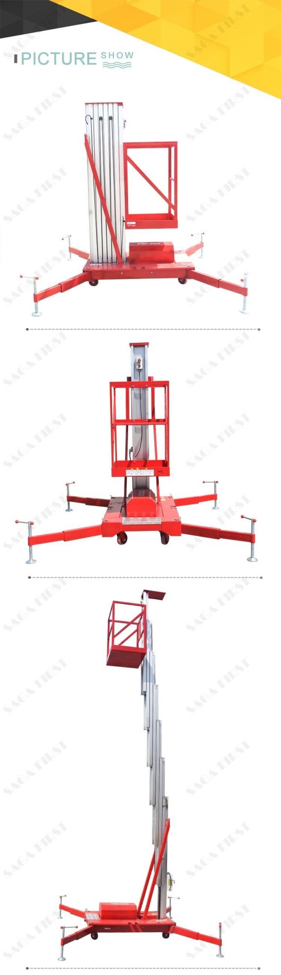 Aluminium Mast Climbing Aerial Work Platform Lift Table