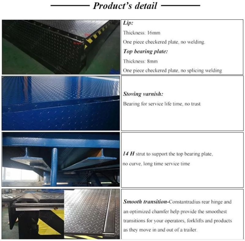 High Quality 8 Ton Hydraulic Movable Forklift Mobile Steel Container Load Ramp Dock Leveler Stationary Price