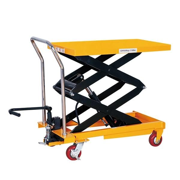 Mobile Manual Hydraulic Double Scissor Lift Platform