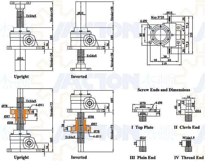 1 Ton Acme Screw Jack