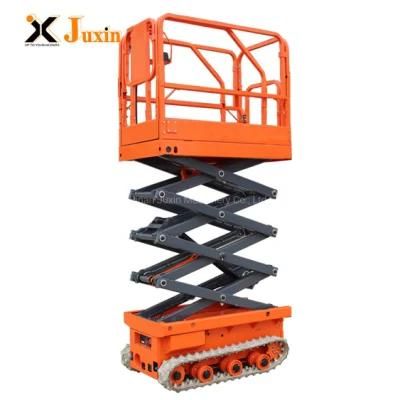 Mini Hydraulic Crawler Tracked Man Lift Electric Battery Charger Scissor Lift