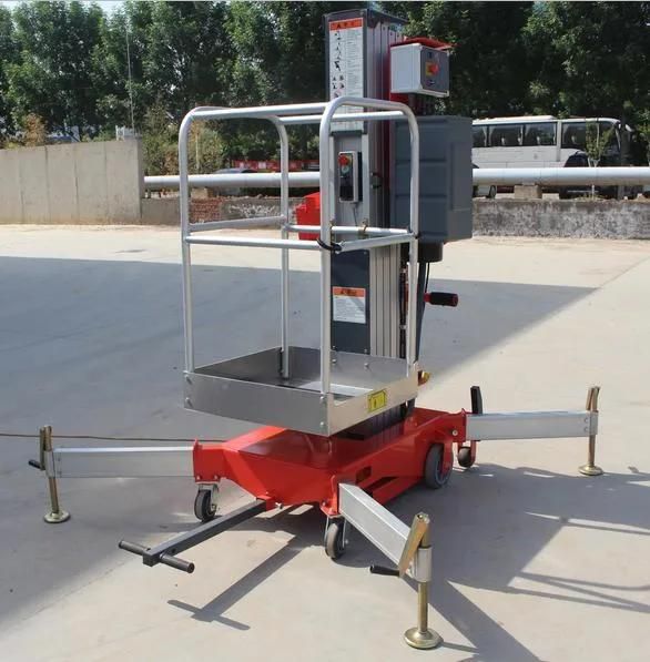 130kg-150kg Single Mast Aluminum Aerial Manlift Working Platform