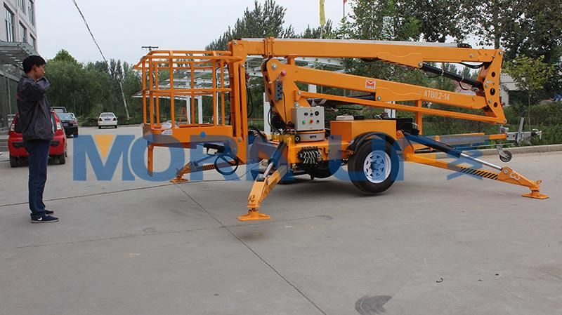 14m Trailer Articulating Mobile Manual Boom Lift