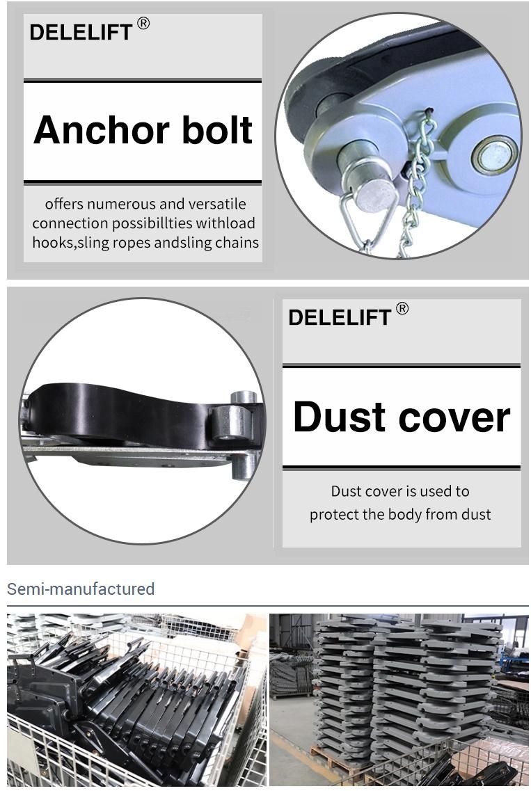 1600kg*20m Manual Hand Wire Rope Pulling Winch