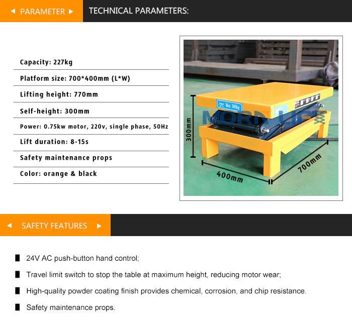 Light Wight in-Ground Scissor Lift Table