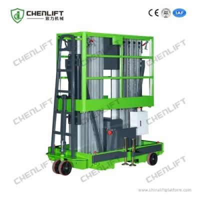 10m Hydraulic Double Mast Manual Pushing Vertical Lift