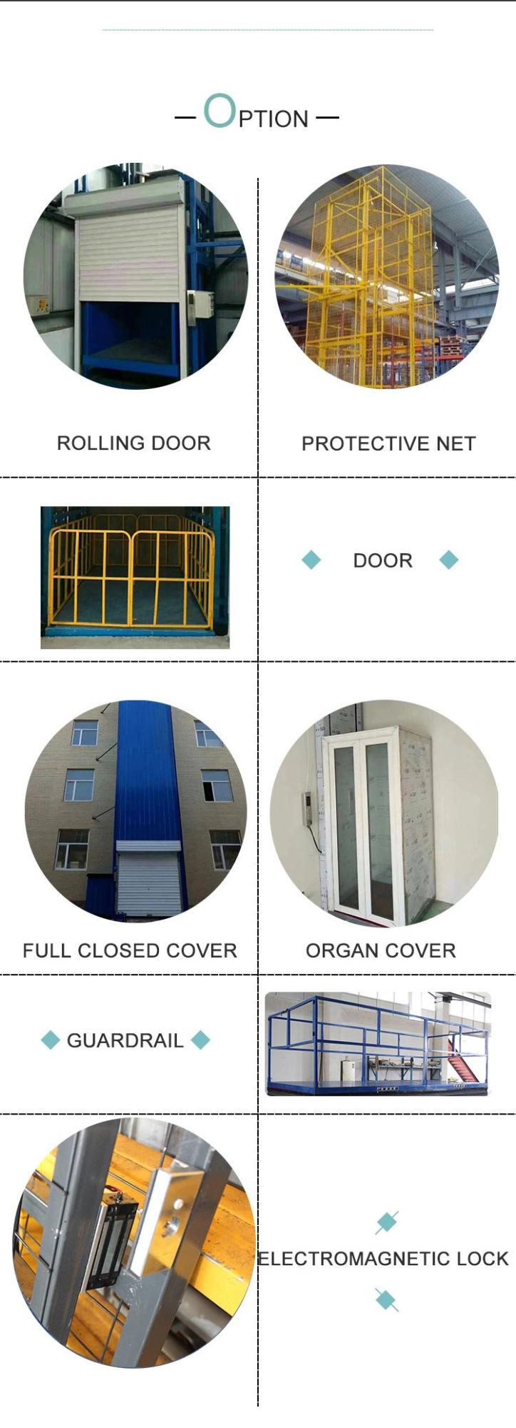 European Standard Hydraulic Vertical Goods Lift