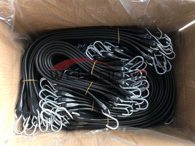 EPDM Natural Adjustable Length Rubber Core Tarp Tie Down Straps for Cargo Control