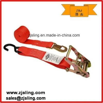 2&quot; Flat/S Hook Ratchet Strap 2&quot; X 8&prime; Red