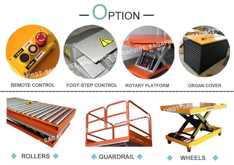 Customized Scissor Lift Hydraulic Lift Table with Roller Top