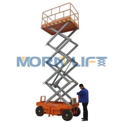 Morn Electric Aerial Work Platform Manual Mobile Scissor Lift