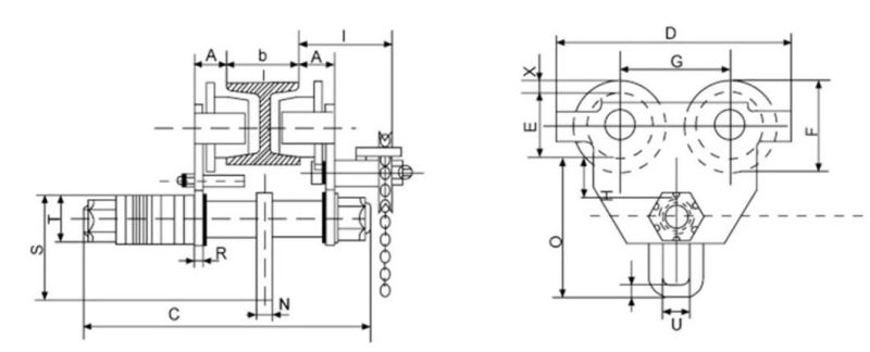 Chain Block Hoist Manual Geared Trolley
