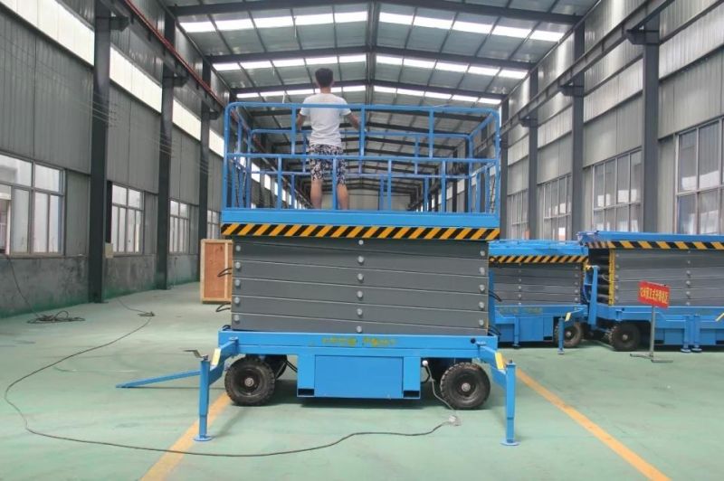 8m 10m 12m 14m 18m Diesel Engine Rough Terrain Scissor Lift Work on Construction Site