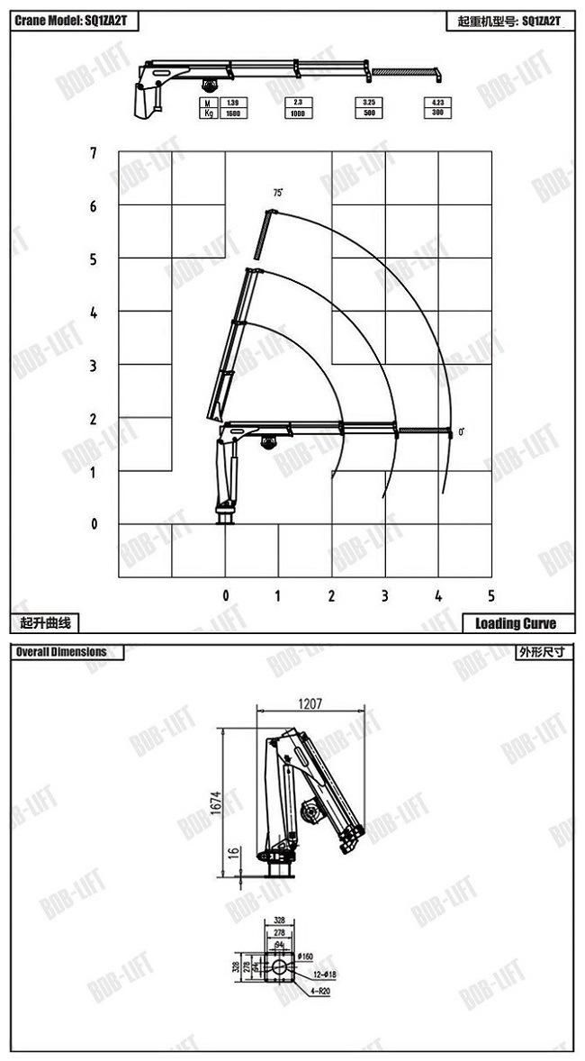 1 Ton Knuckle Boom Small Boat Lifting Crane