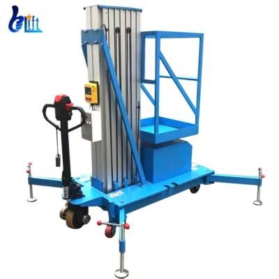 6m-12m Electrically Assisted Walking Dual Masts Columns Aluminum Work Platform Lift