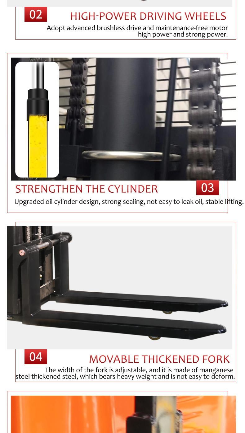 Stand up Forklift Manual Pallet Stacker 1500kg Truck Lift