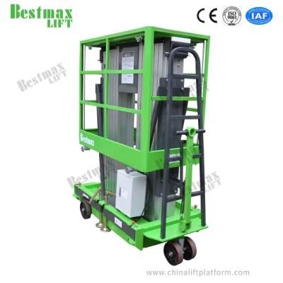 8m Platform Height Double Mast Manual Pushing Lifting Equipment