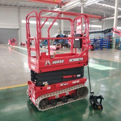 Hered Brand Hc0507e 4m 5m in House Mini Electric Hydraulic Scissors Crawler Lift Type Scissor Lift Man Lift Aerial Work Platforms