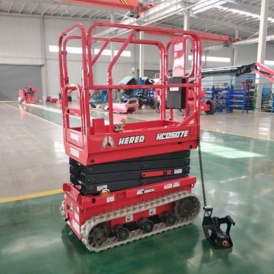 Hered Brand Hc0507e 4m 5m in House Mini Electric Hydraulic Scissors Crawler Lift Type Scissor Lift Man Lift Aerial Work Platforms